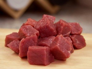 pieces of meat cubes